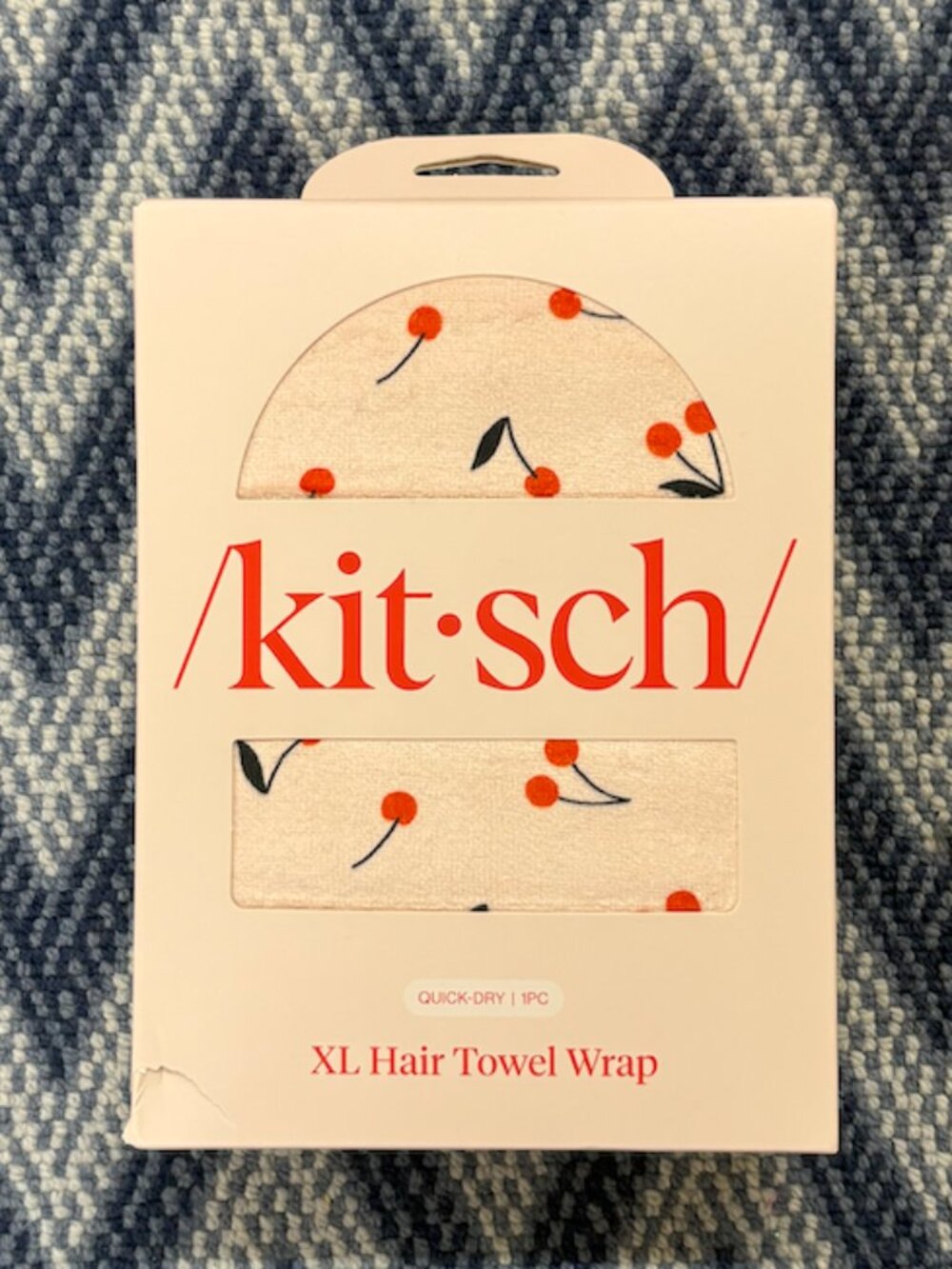 Kitsch XL Hair Towel Wrap Cherry Print Quick Dry Microfiber NWT 🍒